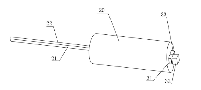 一種反射式保偏光隔離器中隔離組件安裝在光纖毛細管的示意圖 - 廣西科毅光通信