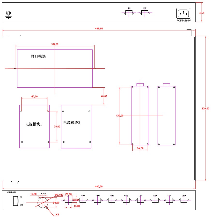 OSRIO切換矩陣光切換設(shè)備尺寸圖 - 廣西科毅光通信 OSRIO切換矩陣光切換設(shè)備尺寸圖 - 廣西科毅光通信